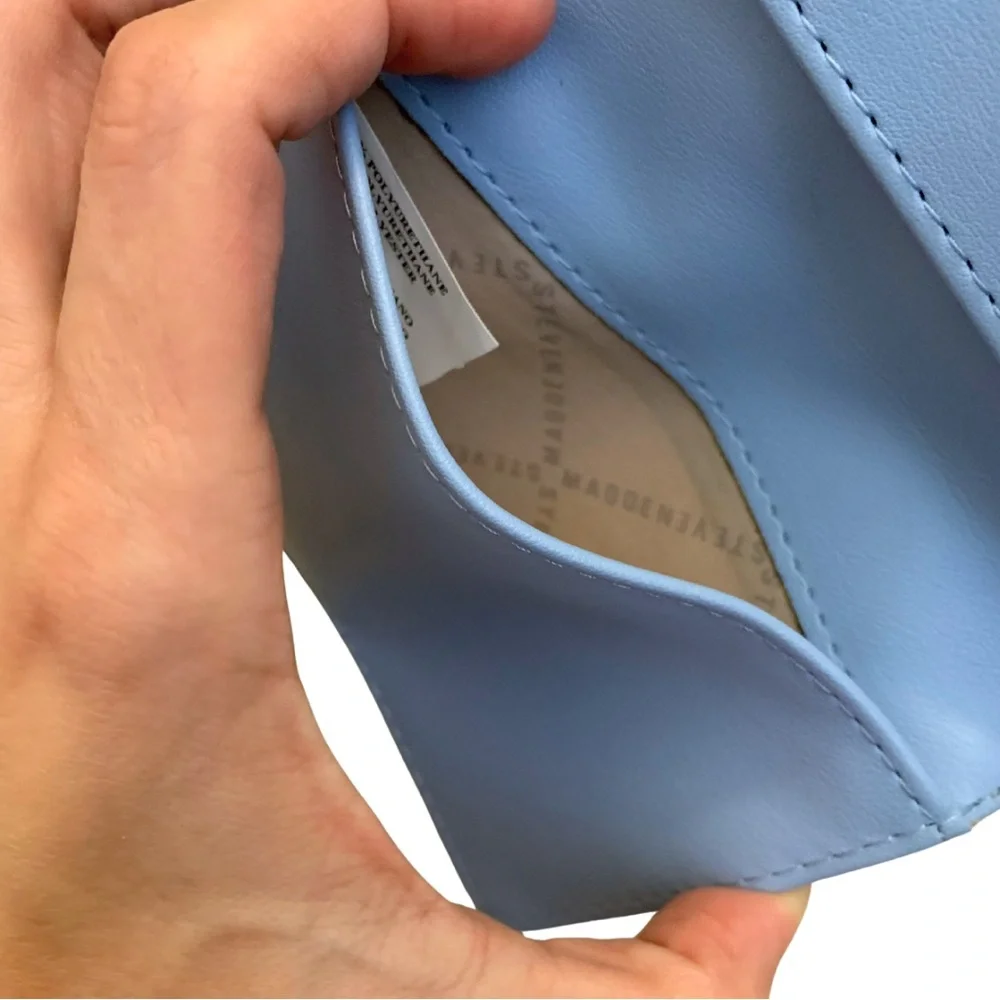 2/$30 Steve Madden Powder Blue SM Monogram Travel Passport Holder Cover Case